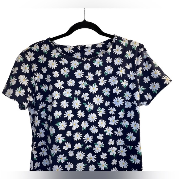 Old Navy Dress Navy Blue Floral Daisy Print Size L - Picture 4 of 8